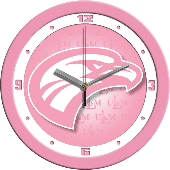 ULM Warhawks Wall Clock - Pink