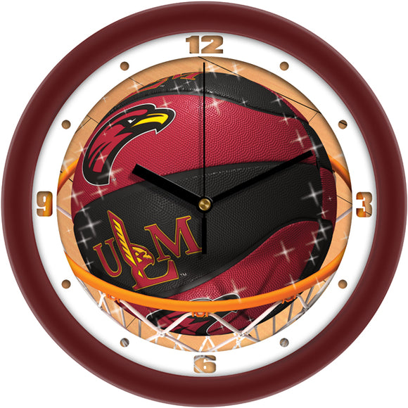 ULM Warhawks Wall Clock - Basketball Slam Dunk