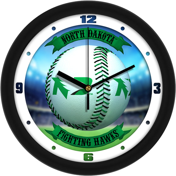 North Dakota Wall Clock - Baseball Home Run