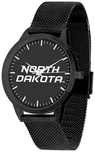 North Dakota Statement Mesh Band Unisex Watch - Black - Black Dial