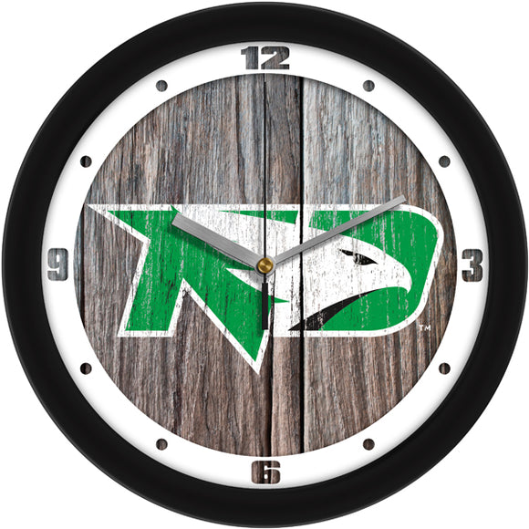 North Dakota Wall Clock - Weathered Wood