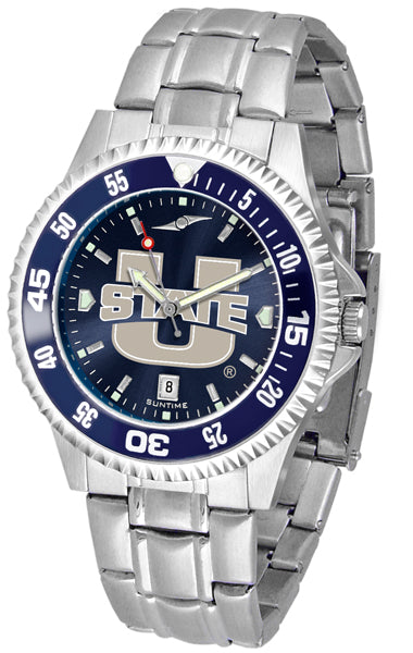 Utah State Aggies Competitor Steel Men’s Watch - AnoChrome- Color Bezel