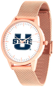 Utah State Aggies Statement Mesh Band Unisex Watch - Rose