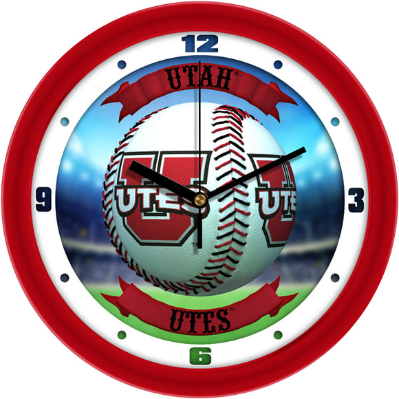 Utah Utes Wall Clock - Baseball Home Run