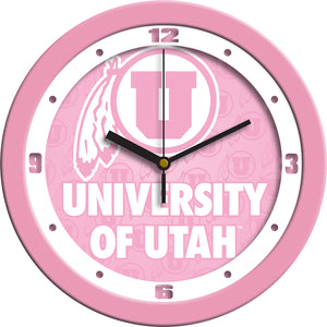 Utah Utes Wall Clock - Pink