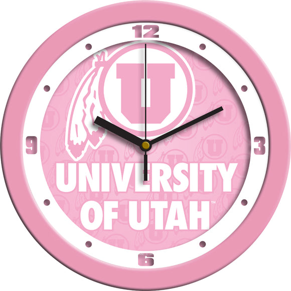 Utah Utes Wall Clock - Pink