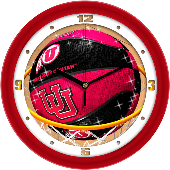 Utah Utes Wall Clock - Basketball Slam Dunk