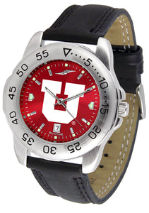 Utah Utes Sport Leather Men’s Watch - AnoChrome