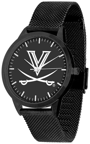 Virginia Cavaliers Statement Mesh Band Unisex Watch - Black - Black Dial