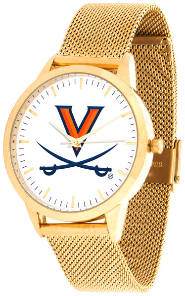 Virginia Cavaliers Statement Mesh Band Unisex Watch - Gold