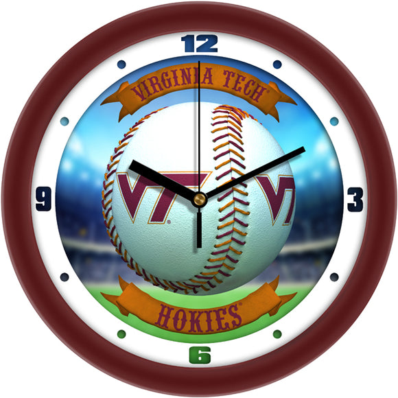 Virginia Tech Wall Clock - Baseball Home Run