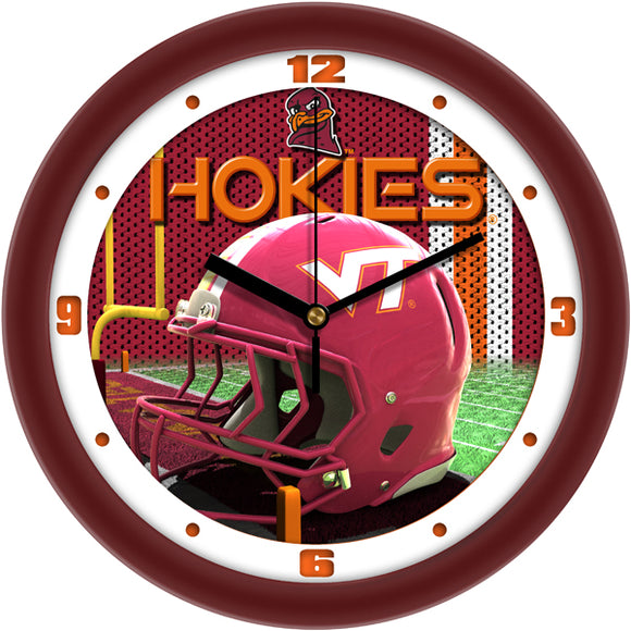 Virginia Tech Wall Clock - Football Helmet