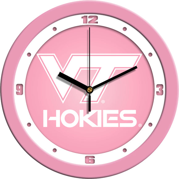 Virginia Tech Wall Clock - Pink