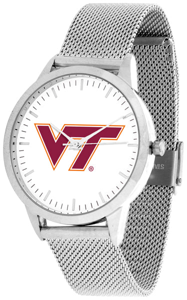 Virginia Tech Statement Mesh Band Unisex Watch - Silver