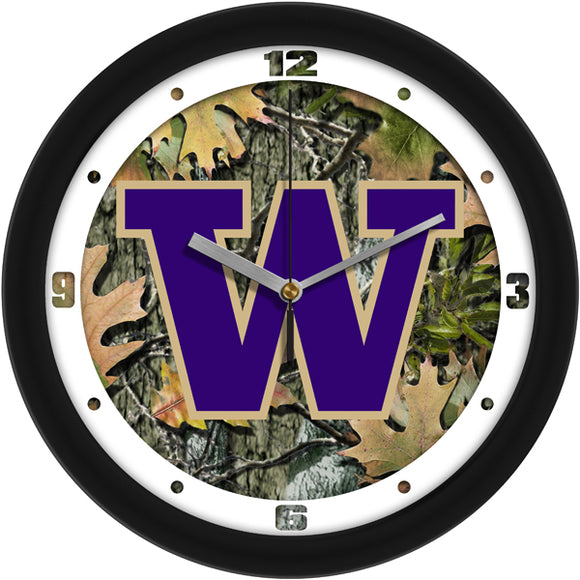 Washington Huskies Wall Clock - Camo