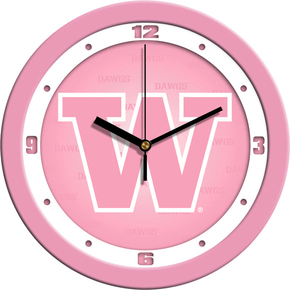Washington Huskies Wall Clock - Pink