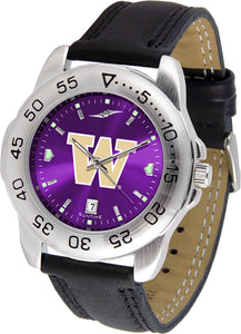 Washington Huskies Sport Leather Men’s Watch - AnoChrome