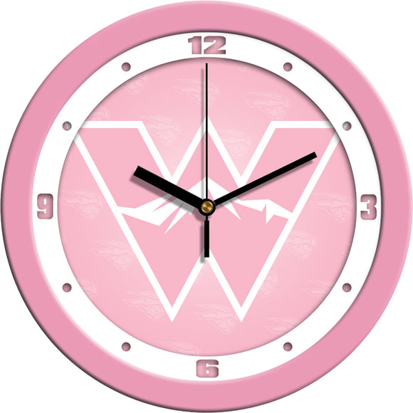 Western Colorado University Wall Clock - Pink
