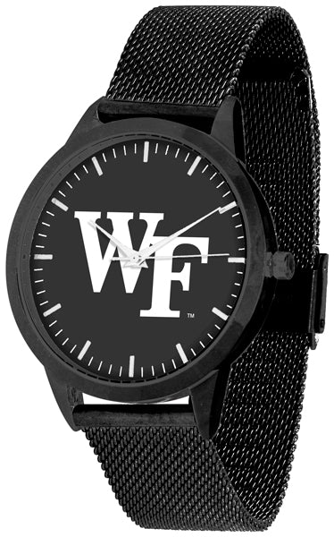 Wake Forest Statement Mesh Band Unisex Watch - Black - Black Dial