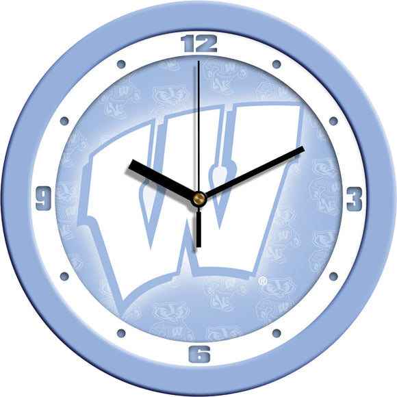 Wisconsin Badgers Wall Clock - Baby Blue