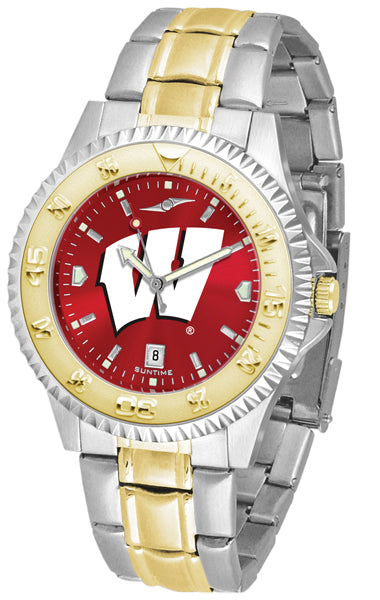 Wisconsin Badgers Competitor Two-Tone Men’s Watch - AnoChrome