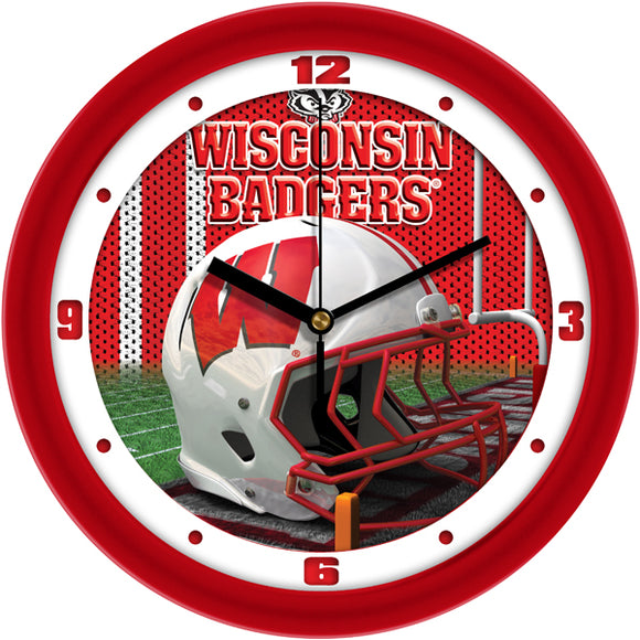 Wisconsin Badgers Wall Clock - Football Helmet