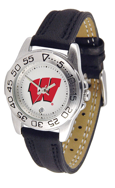 Wisconsin Badgers Sport Leather Ladies Watch