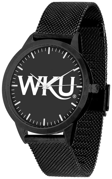 Western Kentucky Statement Mesh Band Unisex Watch - Black - Black Dial