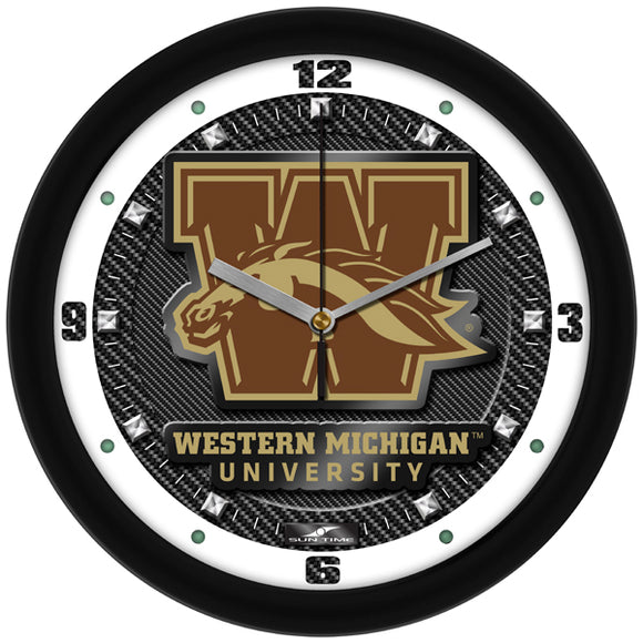 Western Michigan Wall Clock - Carbon Fiber Textured