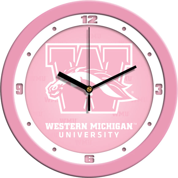 Western Michigan Wall Clock - Pink