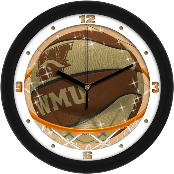 Western Michigan Wall Clock - Basketball Slam Dunk