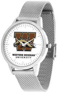 Western Michigan Statement Mesh Band Unisex Watch - Silver