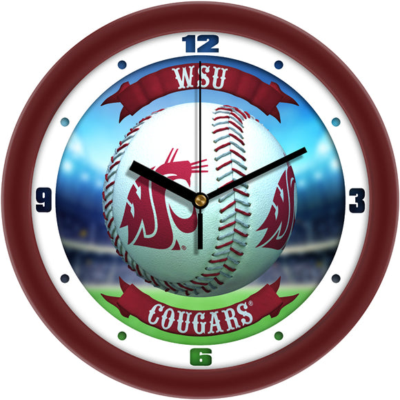Washington State Wall Clock - Baseball Home Run