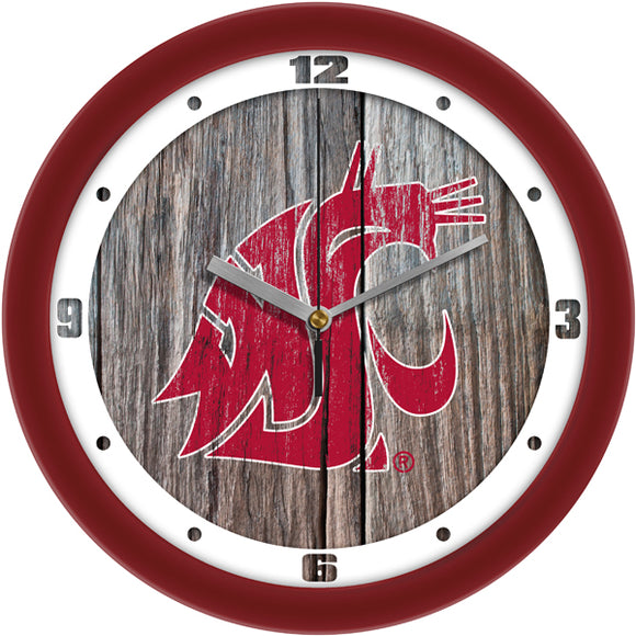 Washington State Wall Clock - Weathered Wood