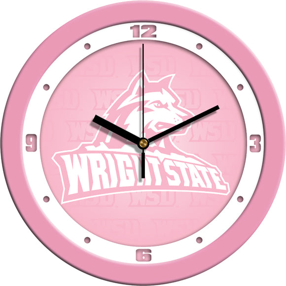 Wright State Wall Clock - Pink