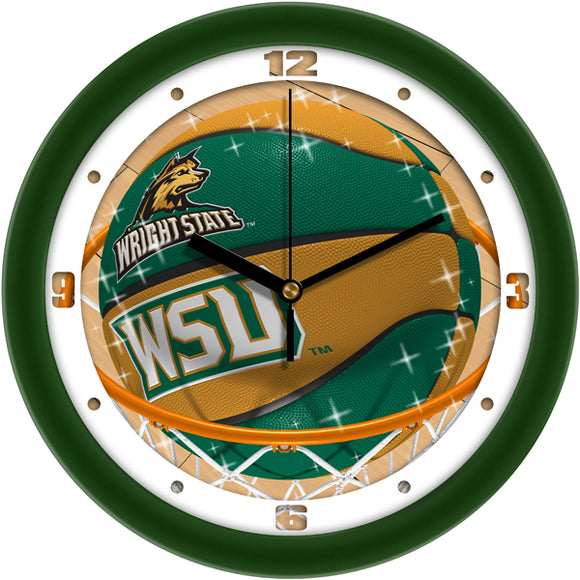 Wright State Wall Clock - Basketball Slam Dunk