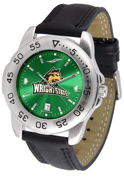 Wright State Sport Leather Men’s Watch - AnoChrome