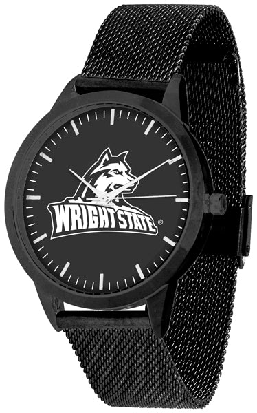 Wright State Statement Mesh Band Unisex Watch - Black - Black Dial