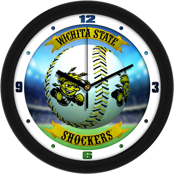Wichita State Wall Clock - Baseball Home Run