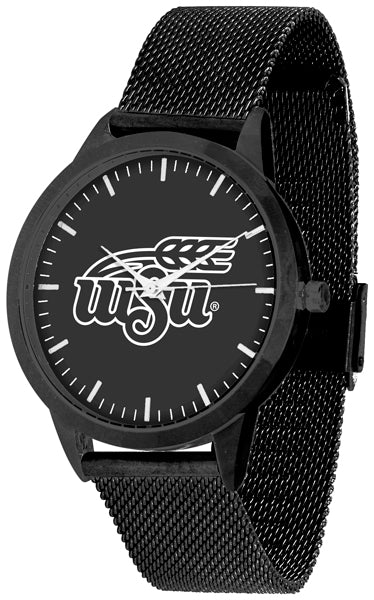 Wichita State Statement Mesh Band Unisex Watch - Black - Black Dial