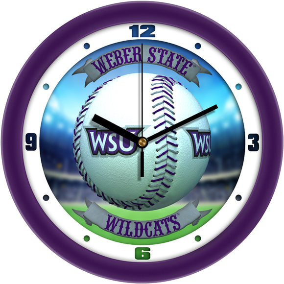 Weber State Wall Clock - Baseball Home Run