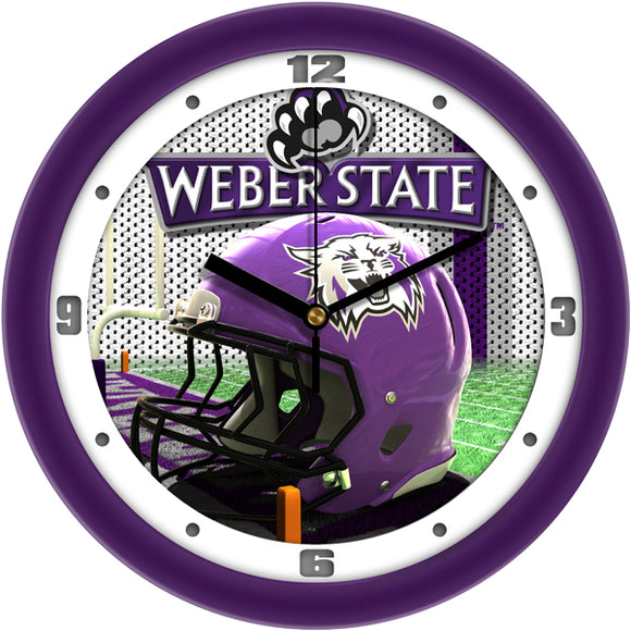 Weber State Wall Clock - Football Helmet