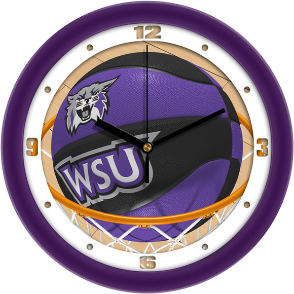 Weber State Wall Clock - Basketball Slam Dunk