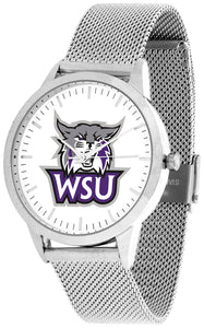 Weber State Statement Mesh Band Unisex Watch - Silver