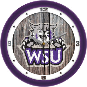 Weber State Wall Clock - Weathered Wood