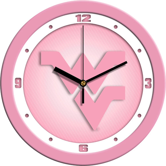 West Virginia Wall Clock - Pink