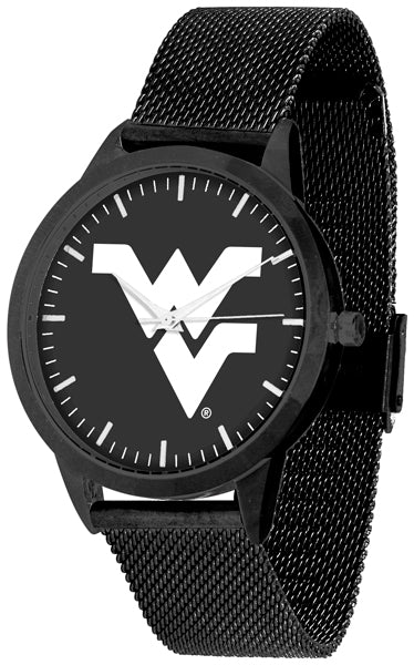 West Virginia Statement Mesh Band Unisex Watch - Black - Black Dial