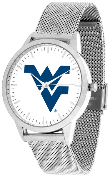 West Virginia Statement Mesh Band Unisex Watch - Silver
