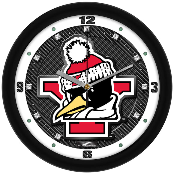 Youngstown State Wall Clock - Carbon Fiber Textured