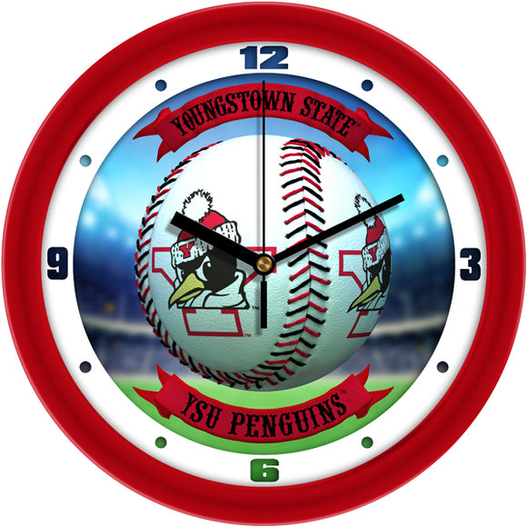 Youngstown State Wall Clock - Baseball Home Run